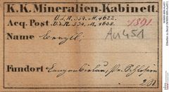 Etiketten zu Beryll (NHMW-MIN-Au451)